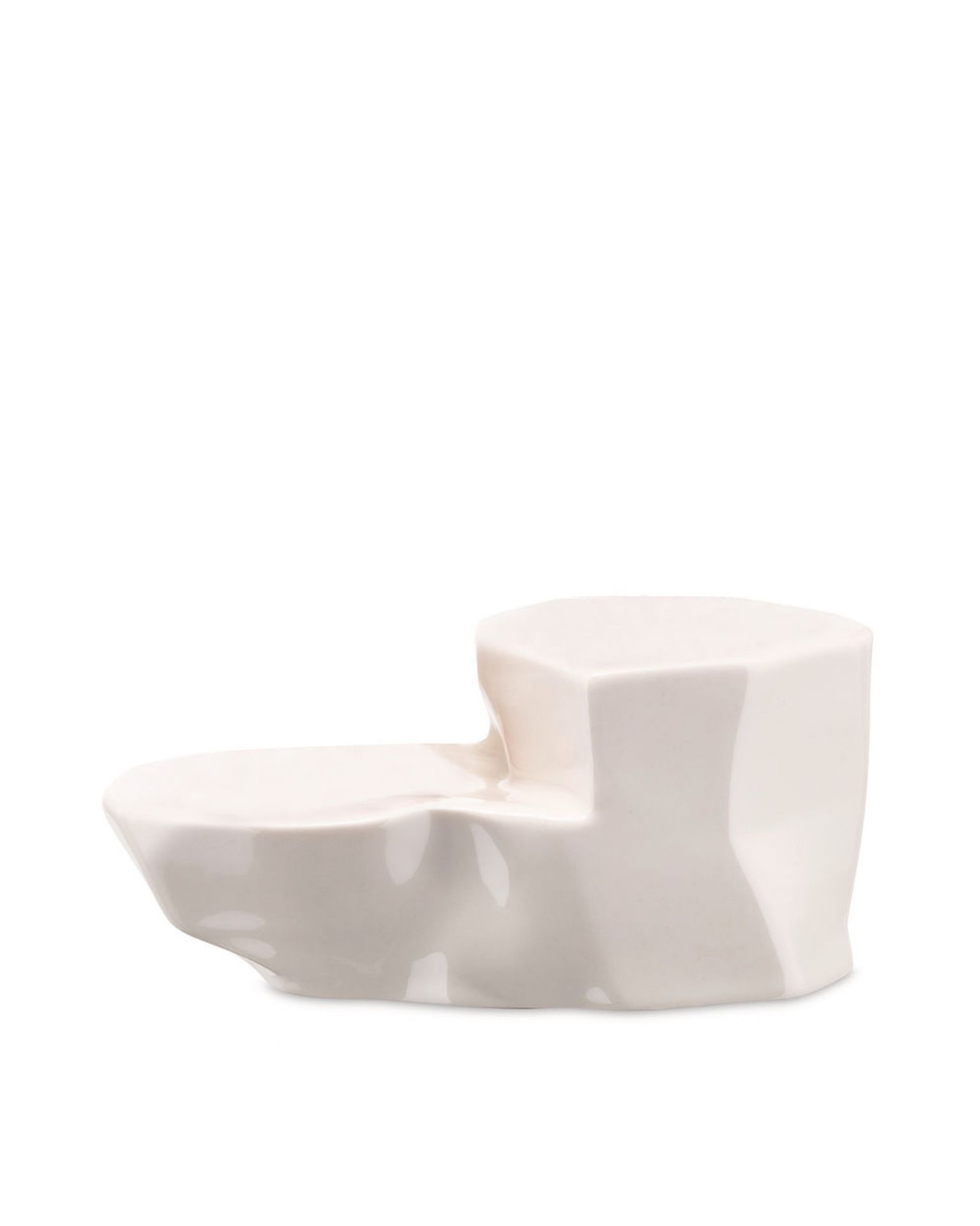 Alessi La Roccia Porzellanfigur: Weiße, moderne Dekofigur in Form einer stilisierten Felsformation.